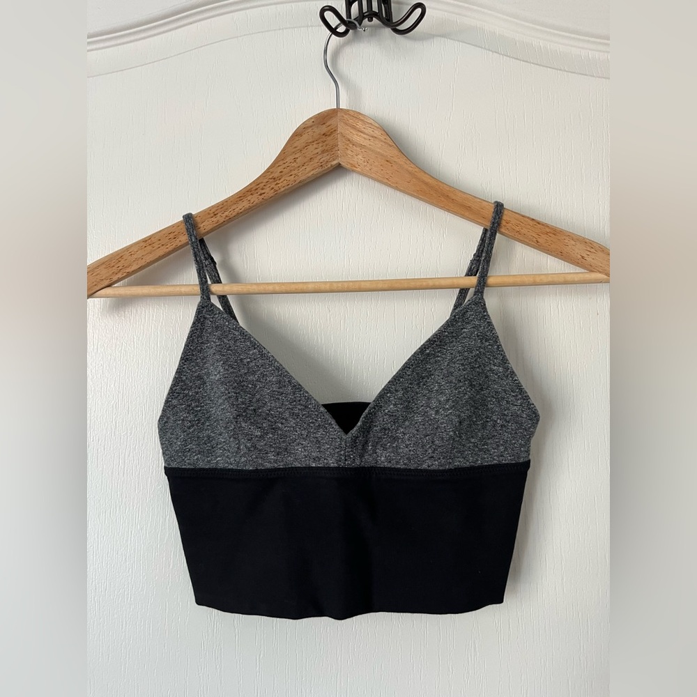 Madewell Black and Gray Crop Tank Top, adjustable straps, XS